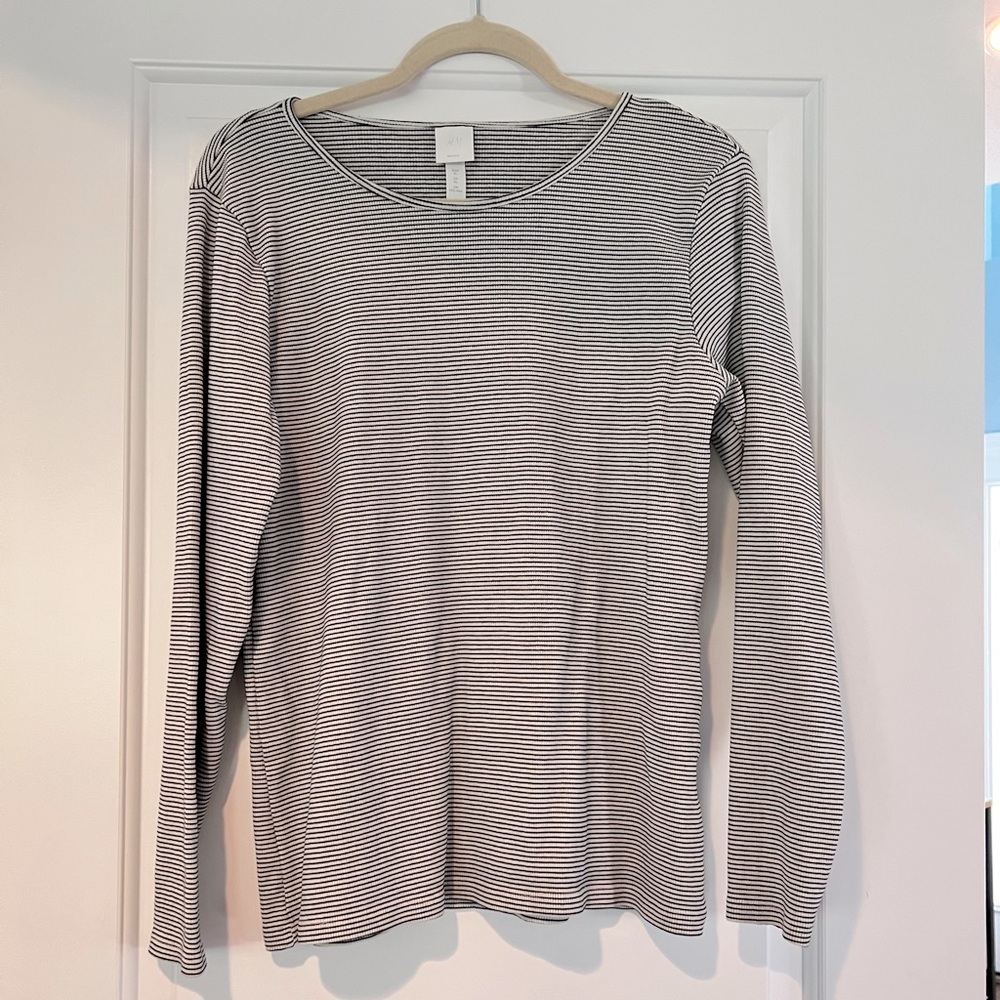 H&M | black & white striped shirt | Women’s XL